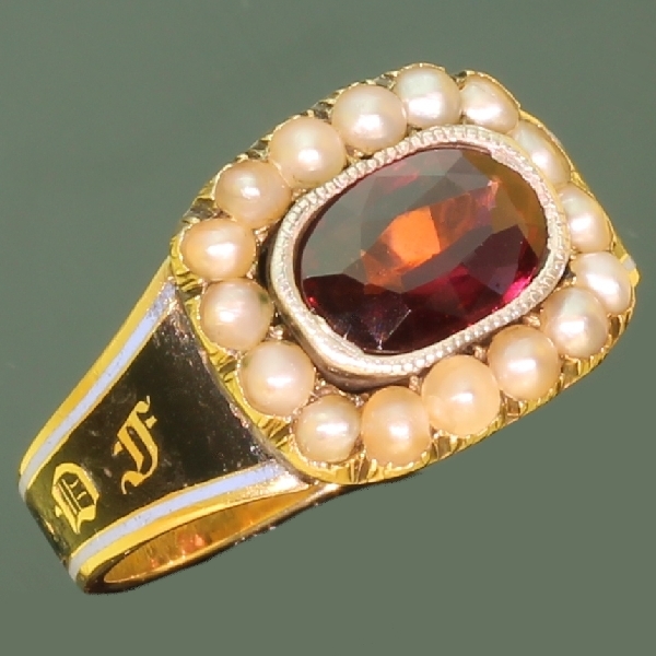 Gold Georgian antique mourning ring in memory of Mary Ann Edmonds 1806-1822 (image 9 of 20)